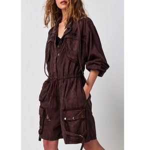 Free People Moon Bay Parachute Shortalls NEW